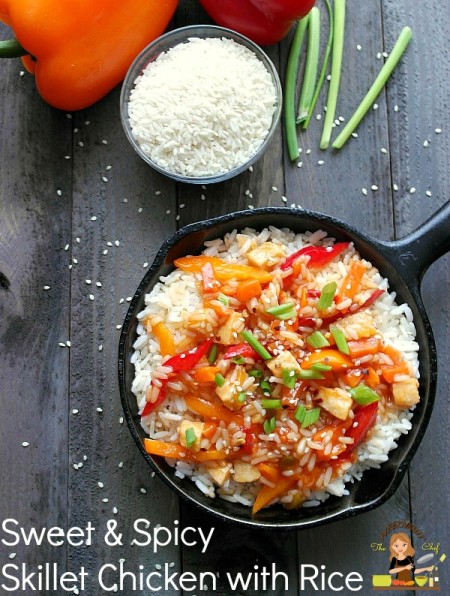 Sweet & Spicy Skillet Chicken with Rice in 20 Minutes
